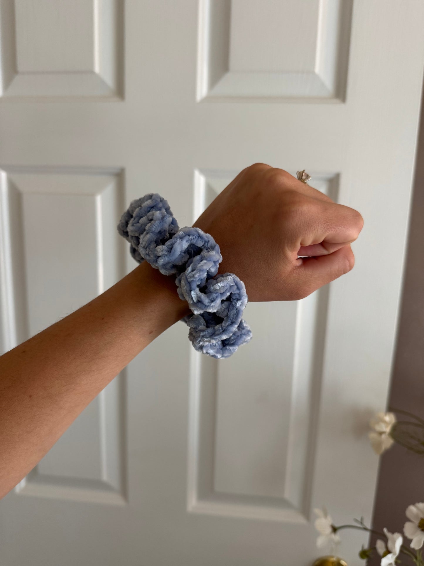 Velvet Hair Scrunchie - Blue (Ready to Ship)