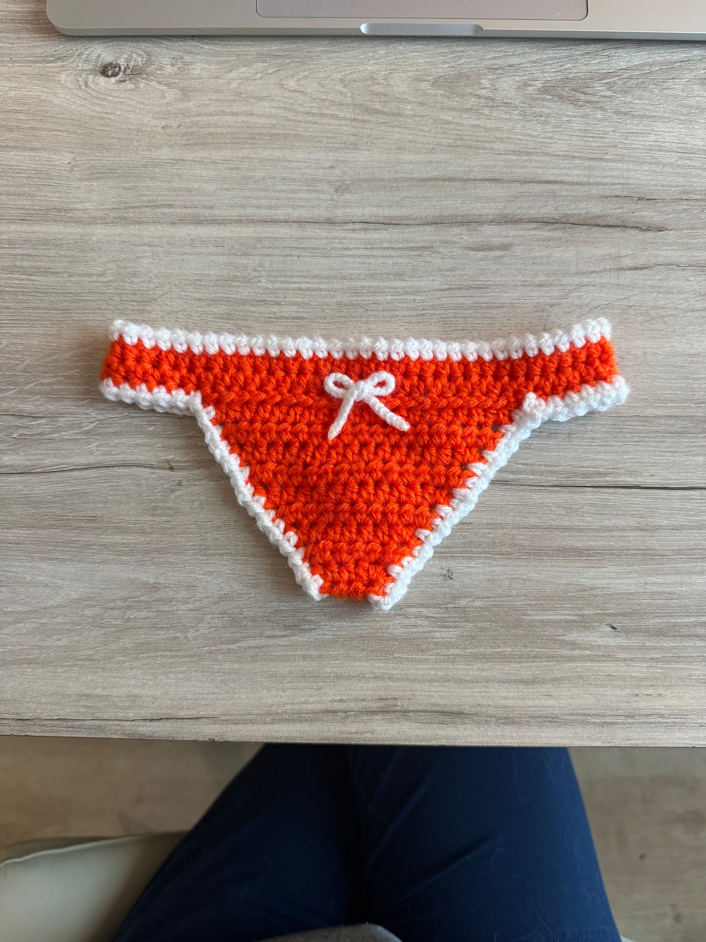 Book Thong Bookmark - Orange Straight Border with Bow (Made to Order)