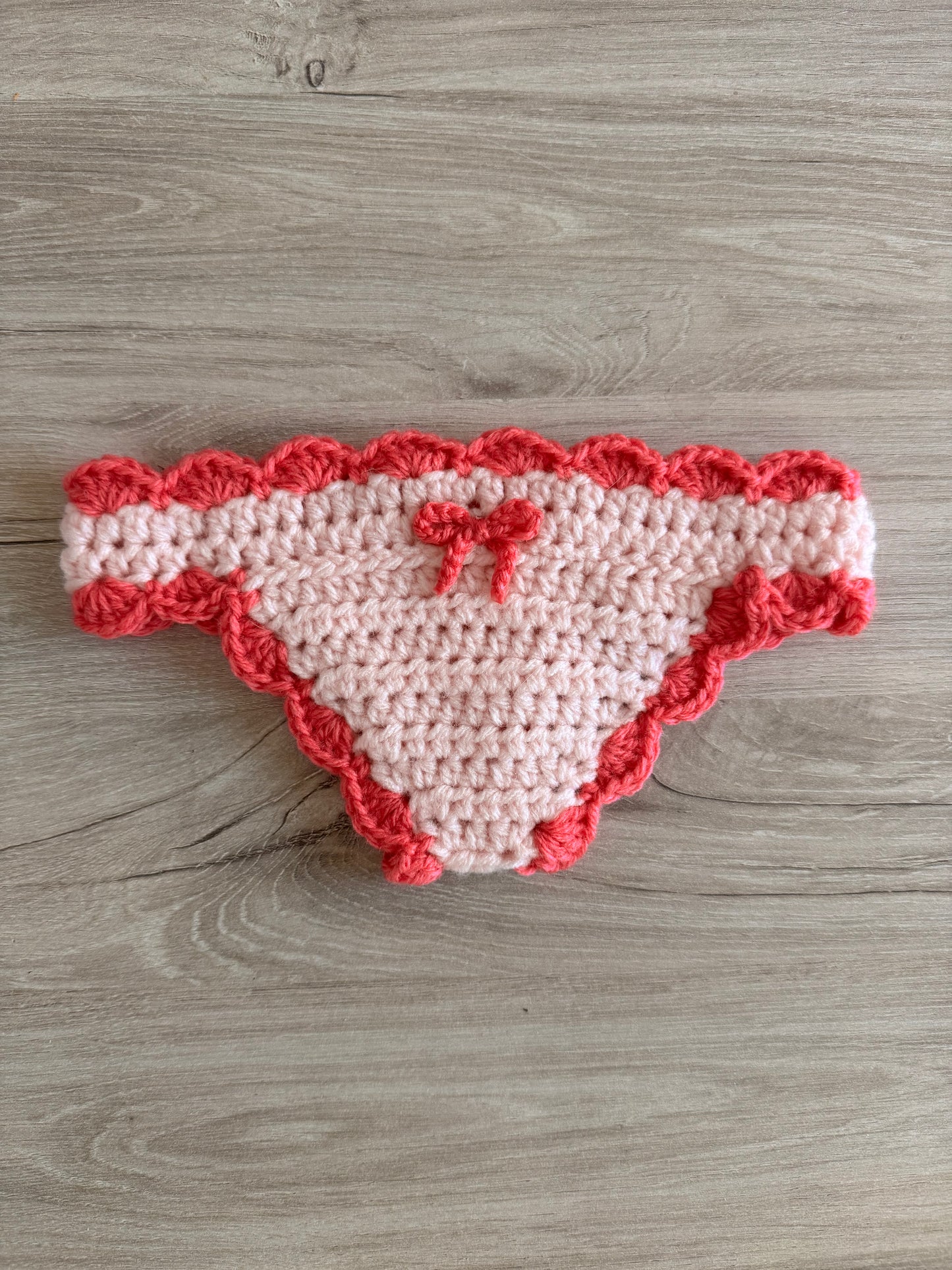 Book Thong Bookmark - Pink Scallop Border with Bow (Made to Order)