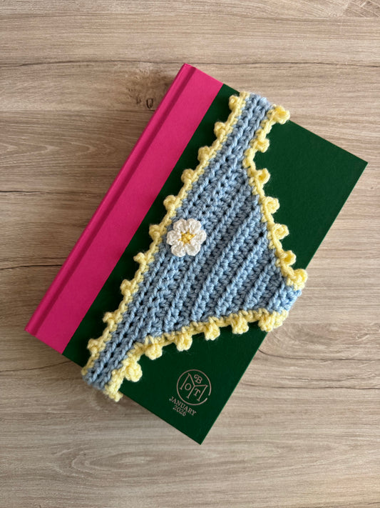 Book Thong Bookmark - Blue and Yellow Daisy (Ready to Ship)