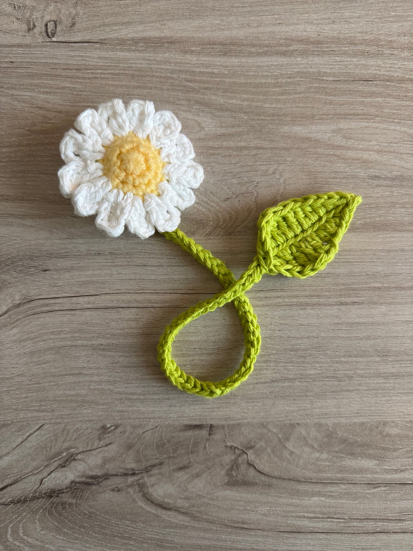 Daisy Bookmark/Bag Charm - Lime Green Stem (Made to Order)