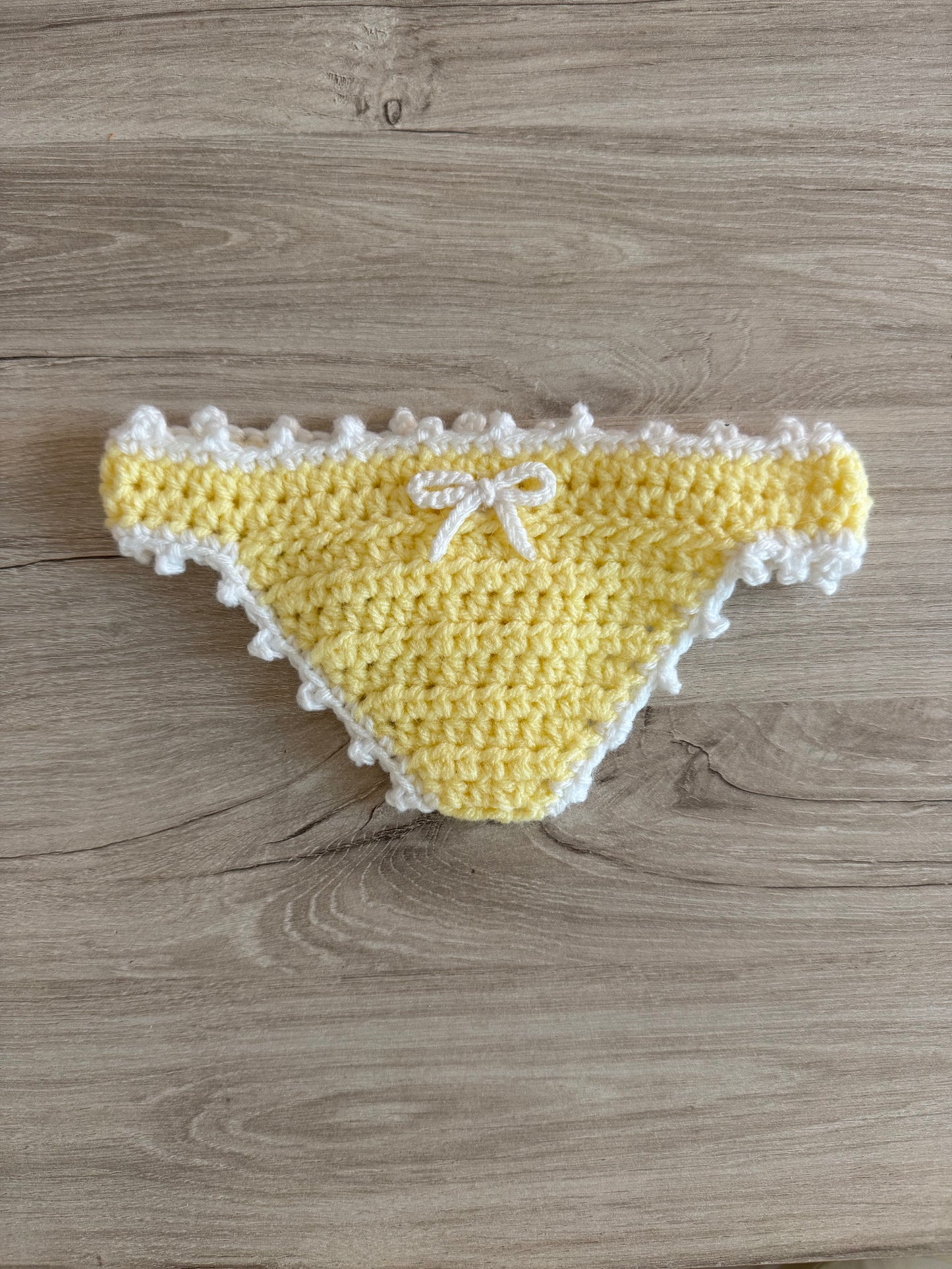 Book Thong Bookmark - Yellow Picot Border with Bow (Made to Order)