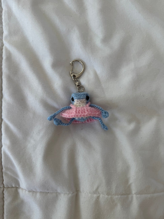 Light Blue Thumbelina with Dress - Froggy Keychain