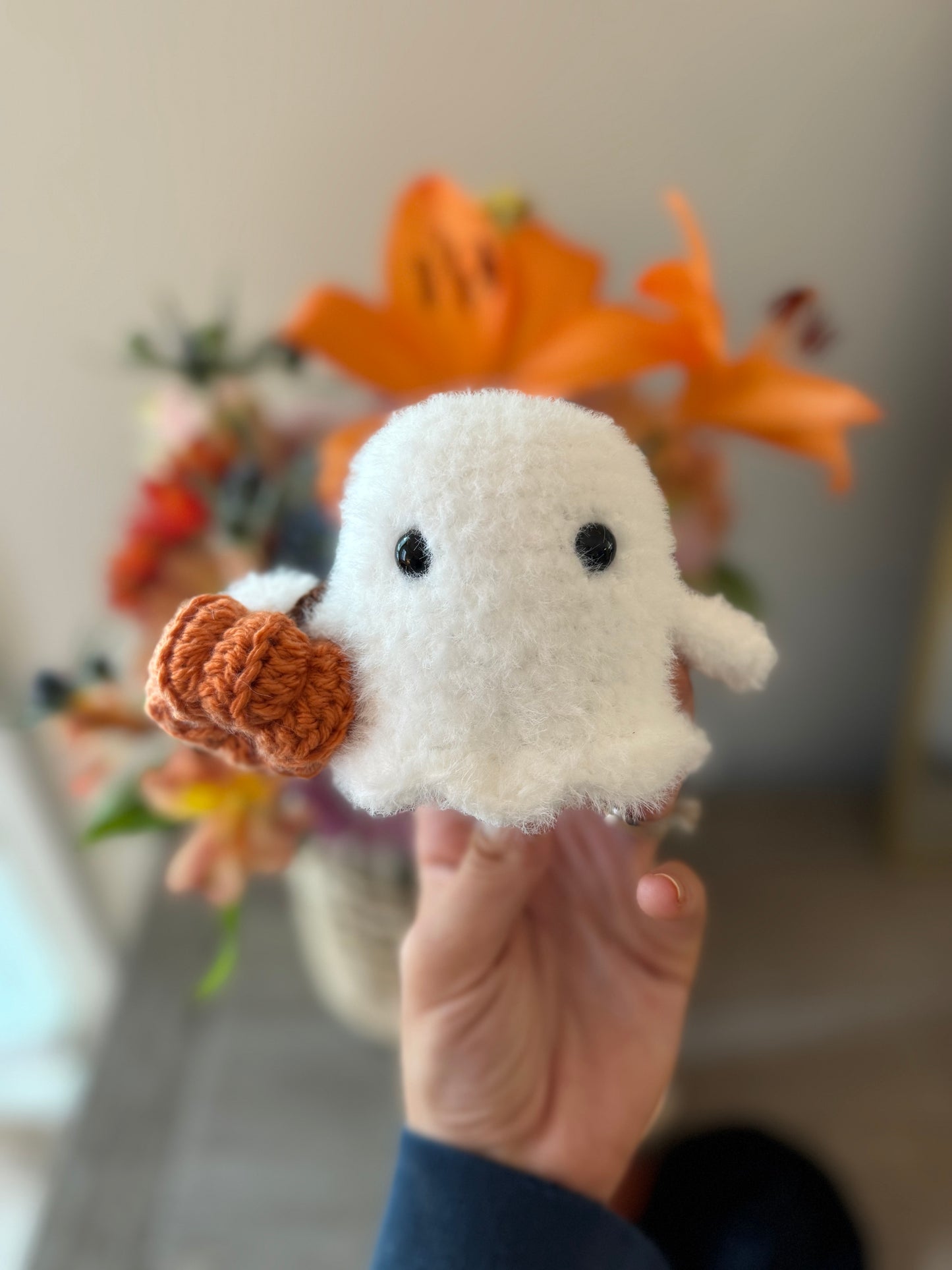 Tiny Lil Fuzzy Ghost Crochet Pattern | Quick 2-Hour Halloween Amigurumi | Includes Pumpkin Purse + Witch Hat Accessories | Low-Sew Experienced Beginner PDF