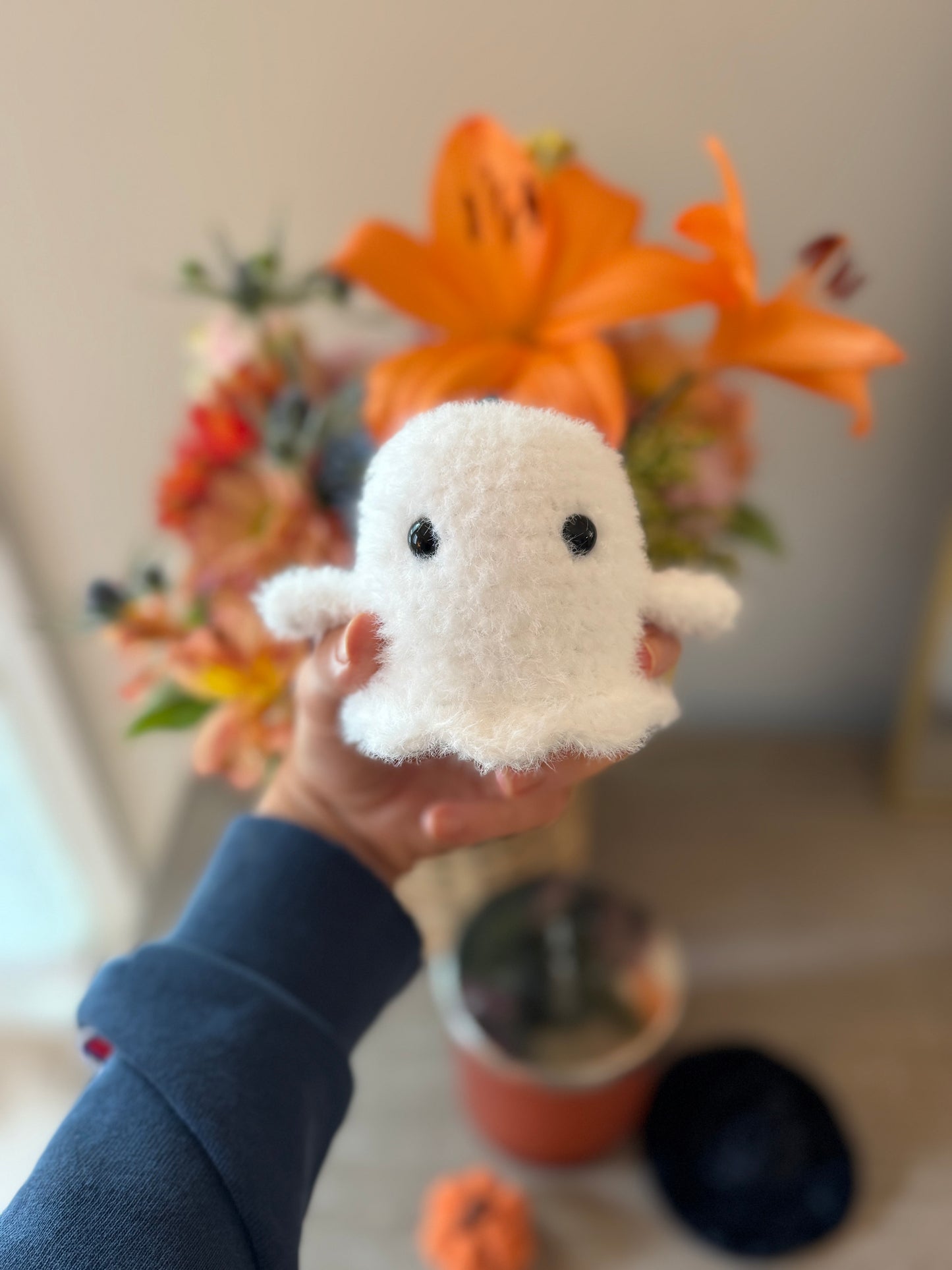 Tiny Lil Fuzzy Ghost Crochet Pattern | Quick 2-Hour Halloween Amigurumi | Includes Pumpkin Purse + Witch Hat Accessories | Low-Sew Experienced Beginner PDF