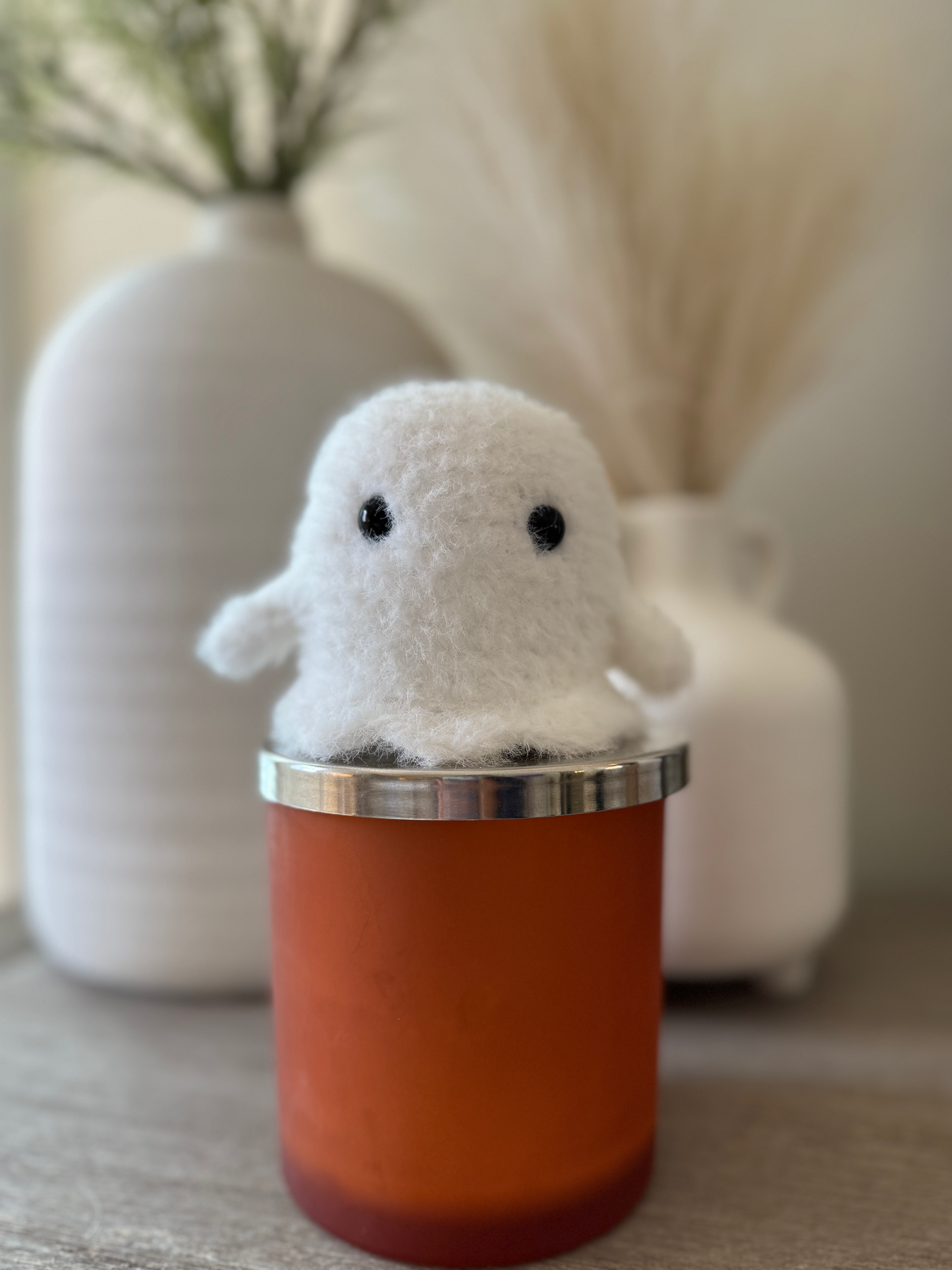 Tiny Lil Fuzzy Ghost Crochet Pattern | Quick 2-Hour Halloween Amigurumi | Includes Pumpkin Purse + Witch Hat Accessories | Low-Sew Experienced Beginner PDF