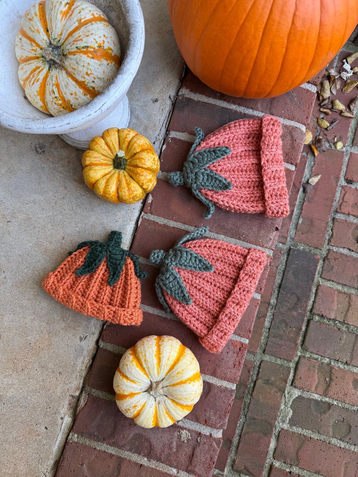 Pumpkin Baby Hat Crochet Pattern | Fall & Halloween Beanie PDF Tutorial | Preemie, Newborn, Baby, Toddler Sizes