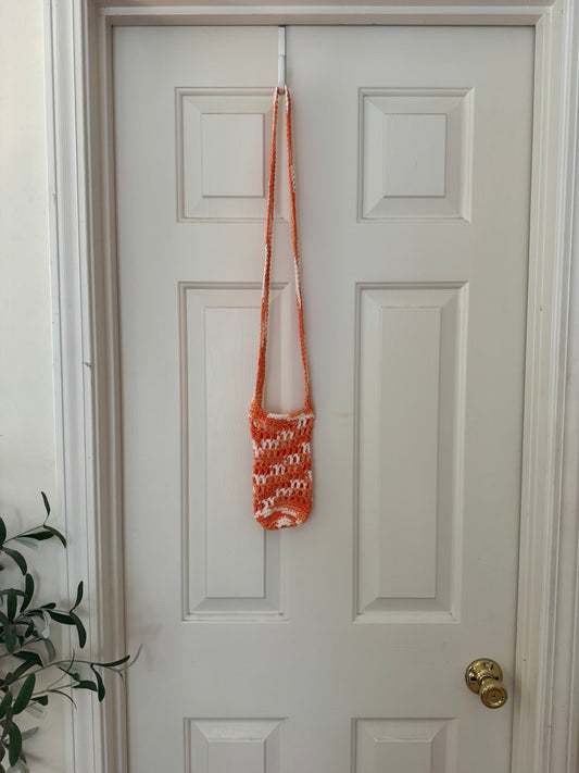 Mesh Bottle Bag - Orange & White Multicolor