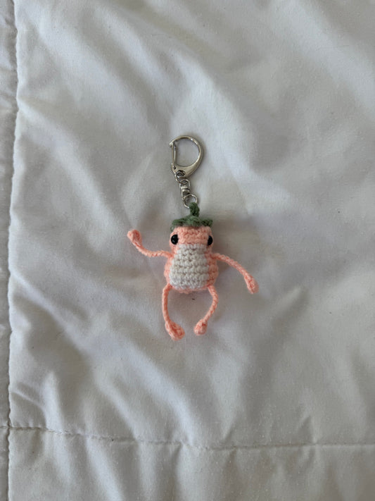 Peach Thumbelina - Froggy Keychain