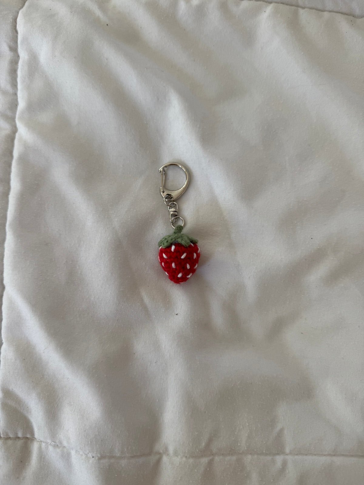 Runt of the Litter - Dark Raspberry Colored Strawberry Keychain!!